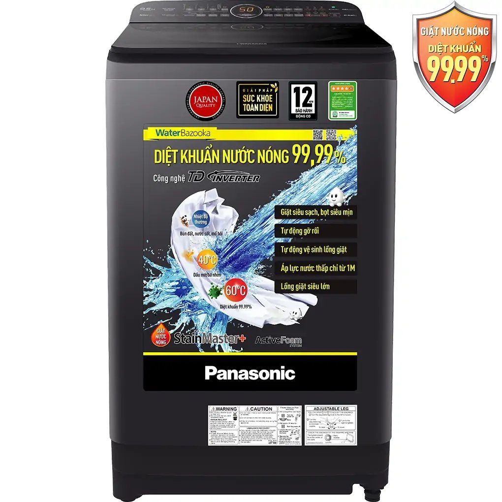Máy giặt lồng đứng Panasonic Inverter 9.5kg NA-FD95V1BRV