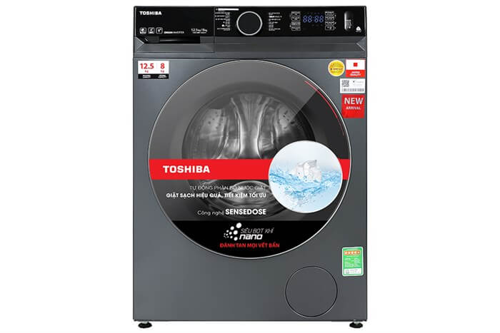 Máy giặt sấy Toshiba Inverter giặt 12.5 kg - sấy 8 kg TWD-BM135GF4V(MG)