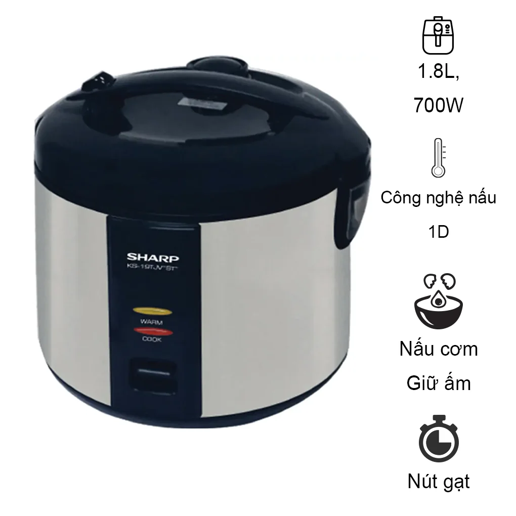 Nồi cơm điện 1.8 lít Sharp KS-19TJV-ST
